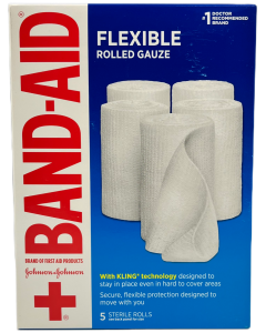 Band-Aid Flexible Rolled Gauze - 5 Sterile Rolls
