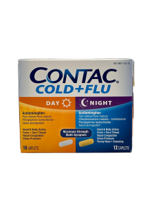 Contac Cold + Flu - Maximum Strength Multi-Symptom - Day 16 Caplets & Night 12 Caplets