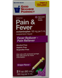 Good Neighbor Pharmacy Infants Pain & Fever Suspension Liquid - Grape Flavor - 2 FL OZ