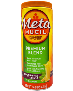Meta Mucil Psyllium Fiber Supplement - Premium Blend - Orange Flavored - 14.9 Oz.