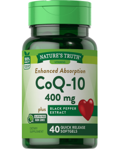 Nature's Truth CoQ-10 plus black pepper extract - 400 mg - 40 Quick Release Softgels 