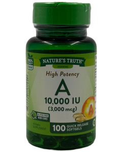 Nature's Truth High Potency - Vitamin A 3000mcg (10,000 IU) Softgels - 100 Ct