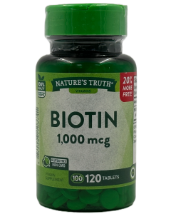Nature's Truth Vitamin Biotin 1,000 mcg Tablets - 120 Ct 