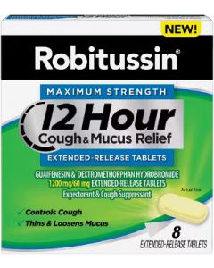 Robitussin - 12 Hour Cough & Mucus Relief - 8 Extended-Release Tablets