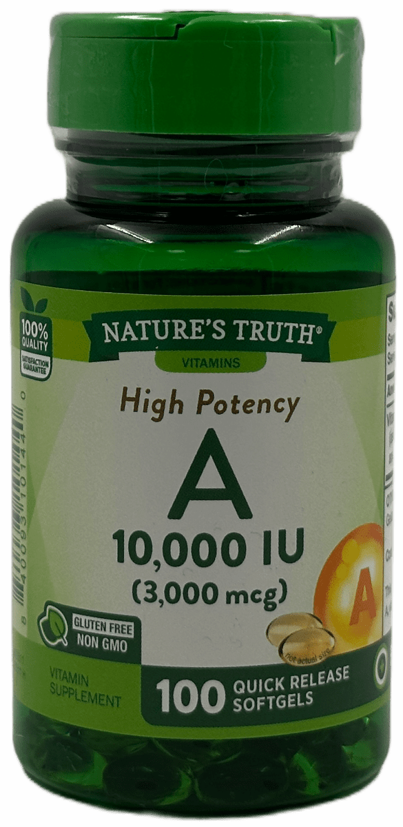 Nature's Truth High Potency - Vitamin A 3000mcg (10,000 IU) Softgels - 100 Ct